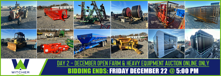 December 2nd Online Only Auction - Adam's Auction & Real Estate